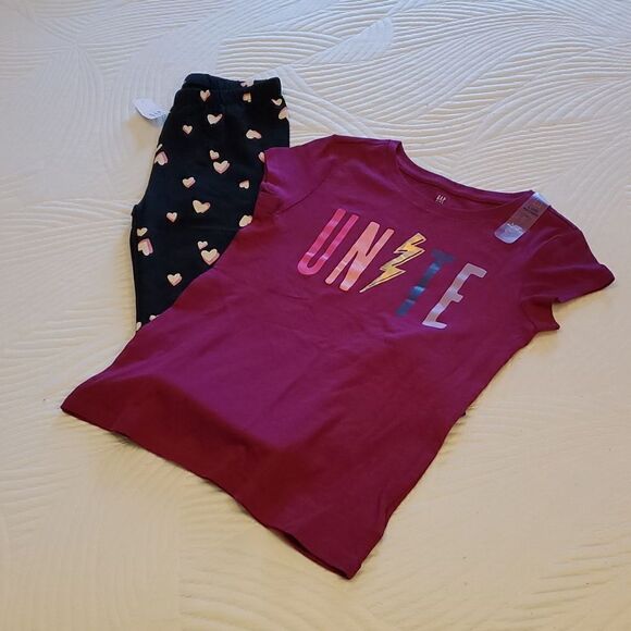 NWT Gap 2 Girls Items Leggings and Tee L - Picture 1 of 8